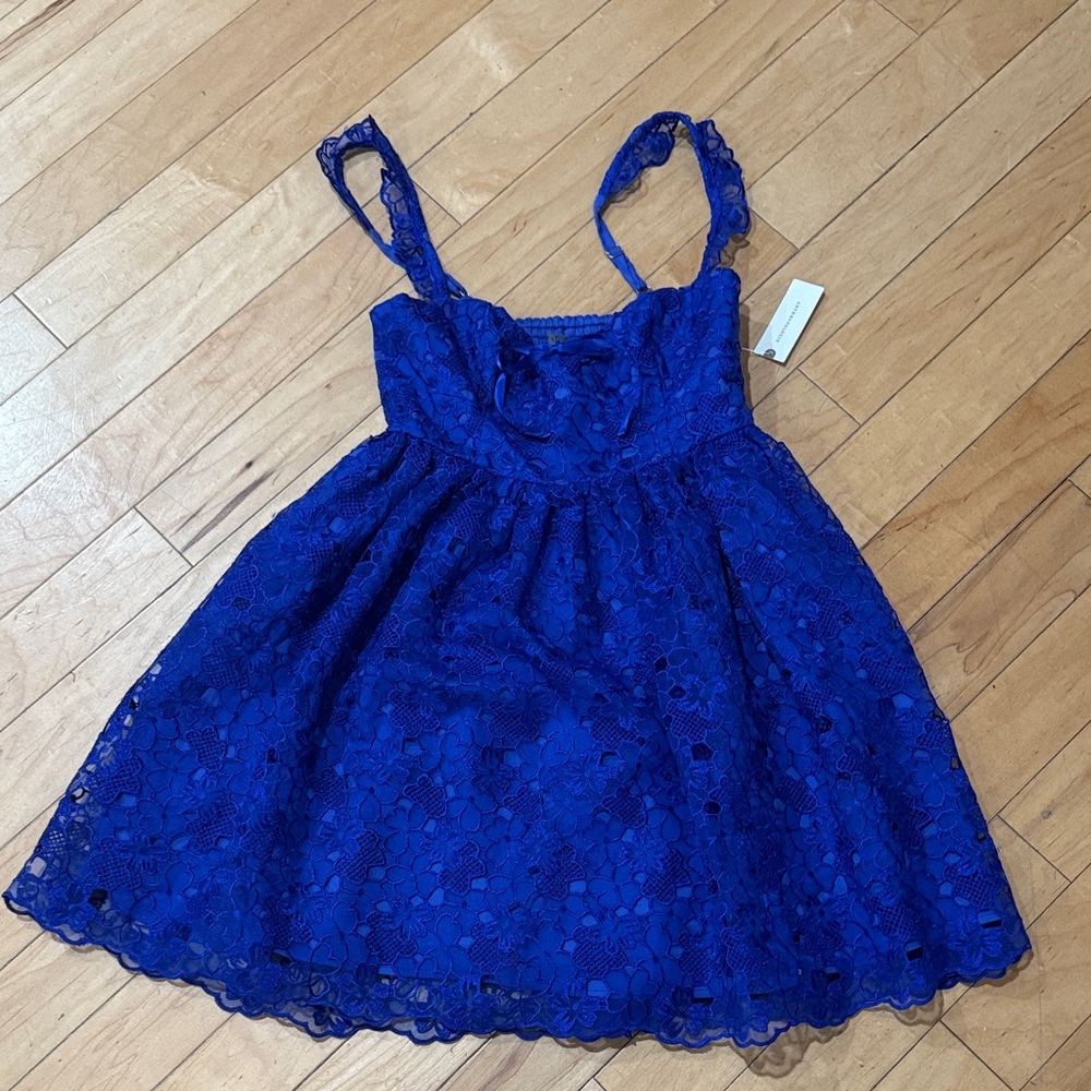 Elegant Blue Lace XS Anthropologie Dress